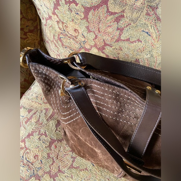 Vintage Jimmy Choo Brown Suede Handbag - Picture 4 of 15